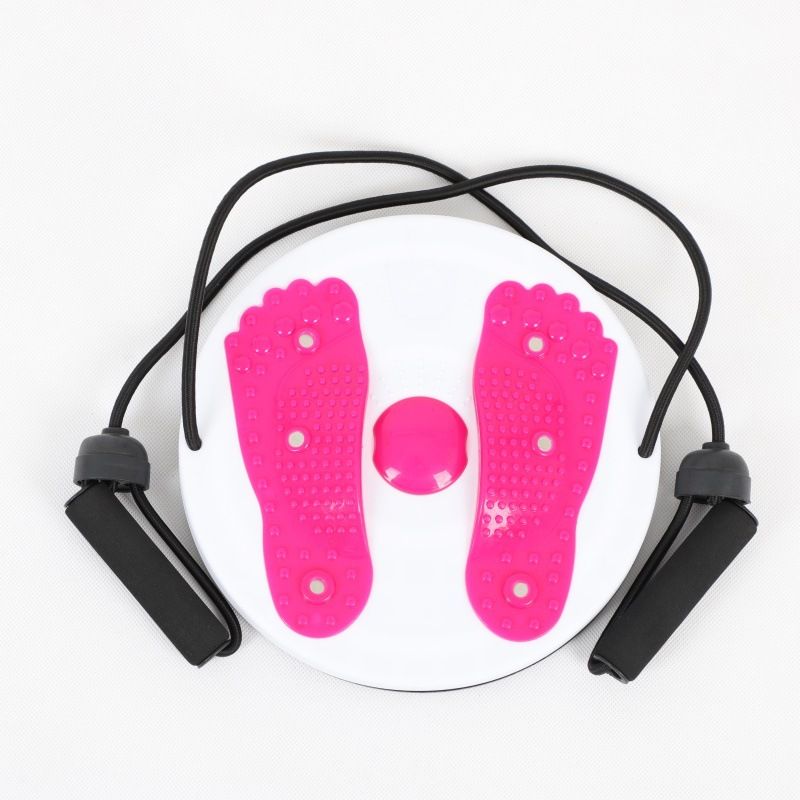 Twisting The Waist Dish Female Body Equipment Weight Loss Artifact Thin Waist-Rose Pink With Rope