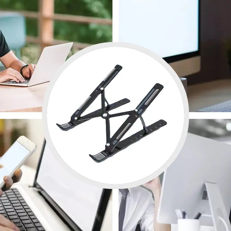 High Strength ABS Foldable Laptop Stand Ergonomics Adjustable Notebook / Tablet Holder