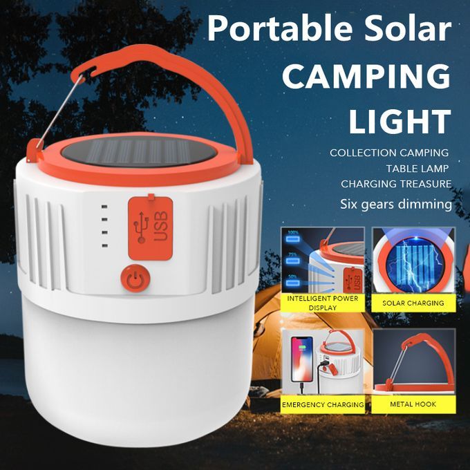 Solar USB In And Out Charging Portable Lanterns Hooking Led Light Table Lamp Flashlights Camping