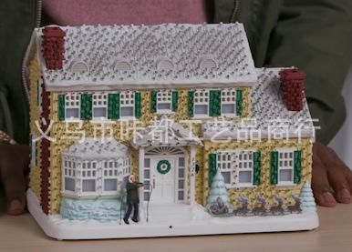 Resin crafts Christmas decoration wholesale Christmas holiday brightly lit buildings and small village street decorations Cabin One