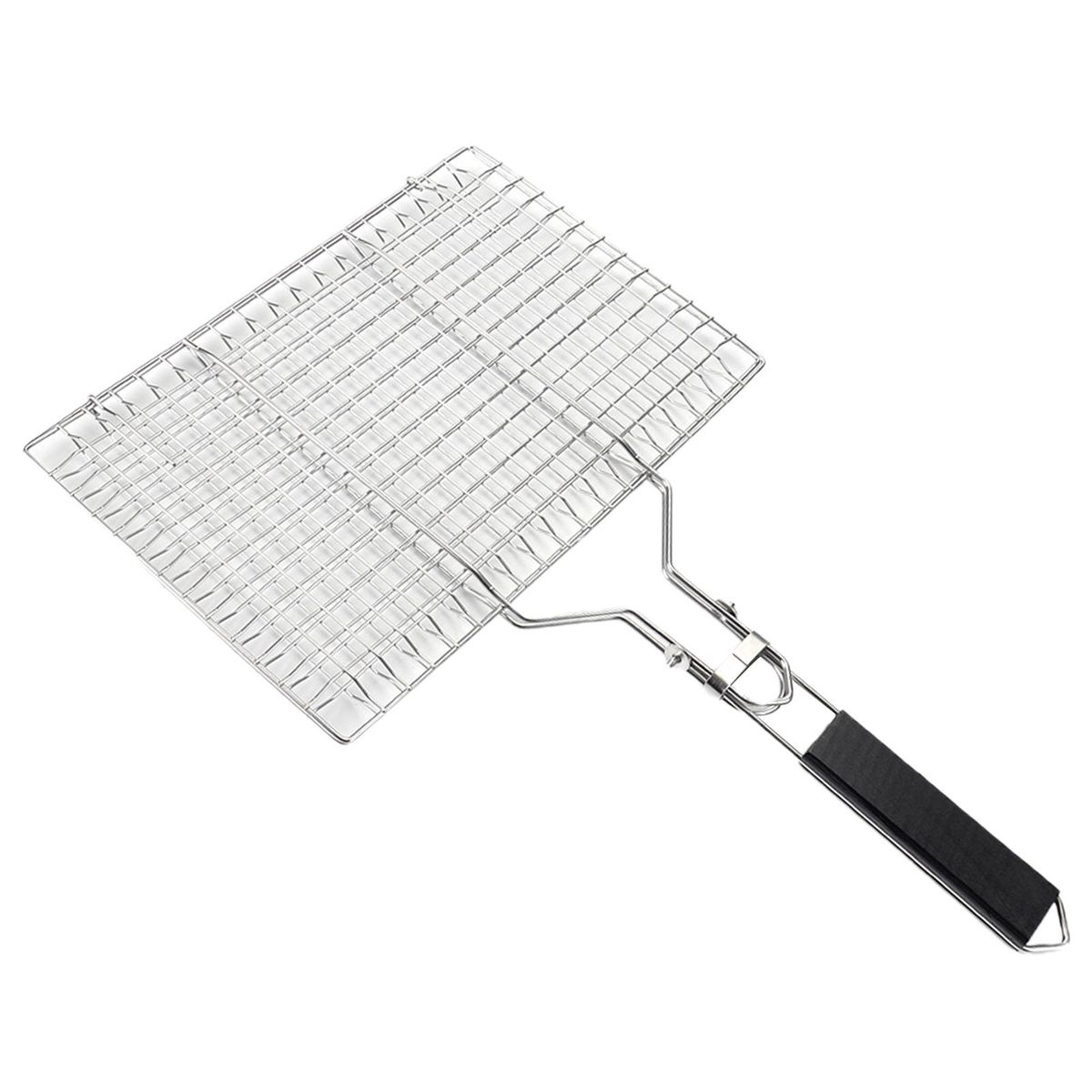 Portable Barbecue Grill Net Foldable Stainless Steel Bbq Grilling Mesh Silver