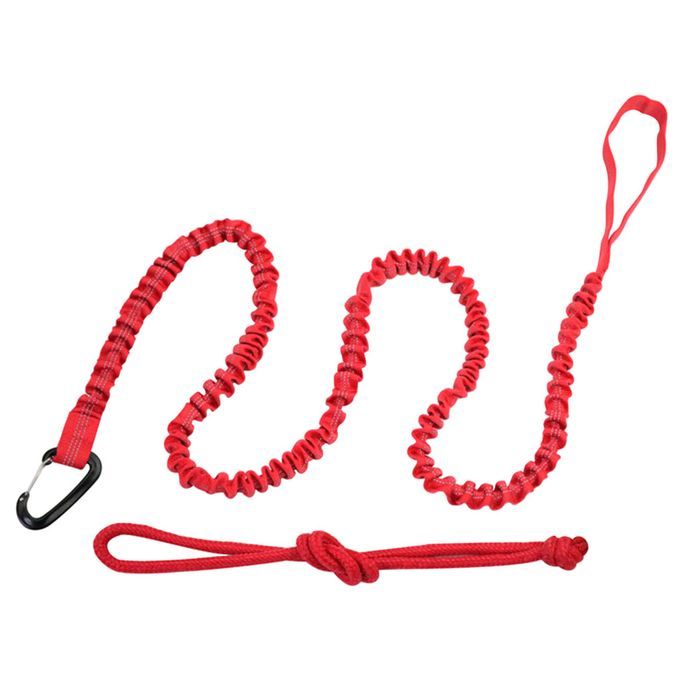 Tow Rope Stretch Pull Strap With Loops Bungee Cord Stretches Up To Red