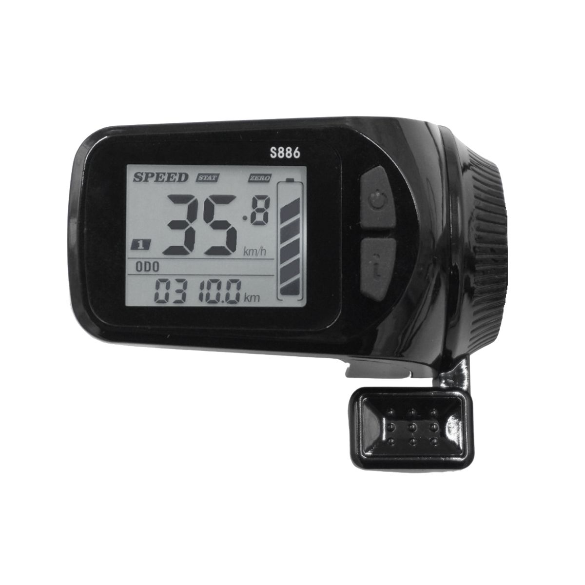 24V/36V/48V/60V S886 Ebike LCD Display Panel Thumb Throttle 5PIN 6PIN for Electric Bicycles E-Scooter(6PIN)