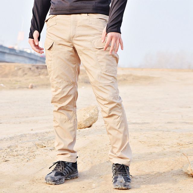 Tactical Pants Military Men Cargo Pants Full Many Khaki_S