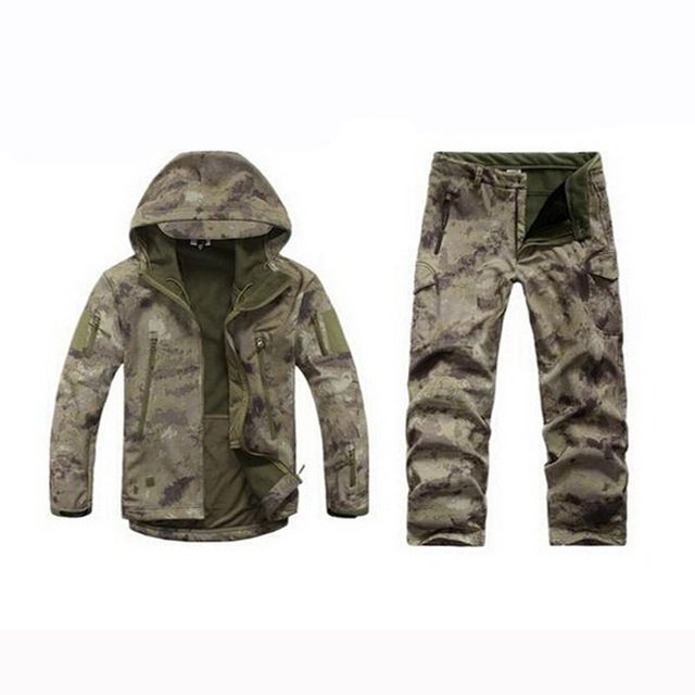 Tactical Softshell Tad Jacket Men Suits Cyan Camouflage_S