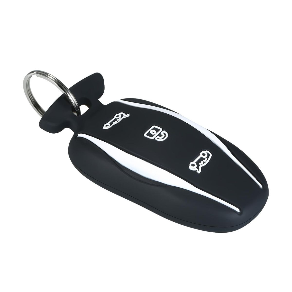 Silicone Key Cover Case Key Protection Shell with Key Chain Replacement for Tesla Model 3 / S