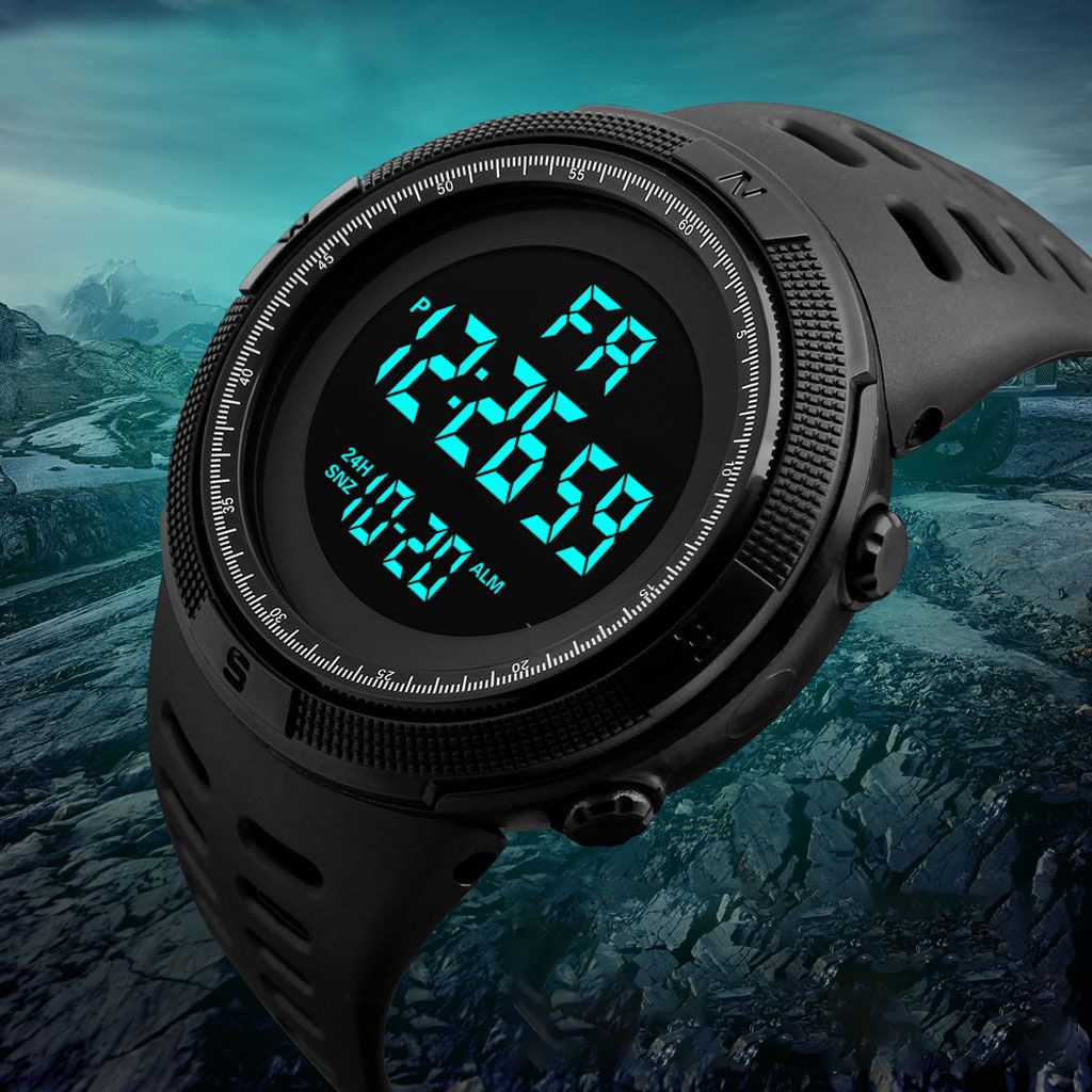 Men's Multi Functional Sports Waterproof Electronic Watch