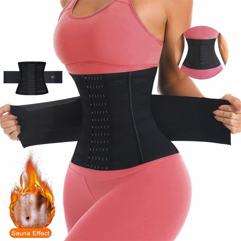 （black）Waist Bandage Wrap Trimmer Belt Waist Trainer Body Shapewear Tummy Woman Flat Belly Slimming