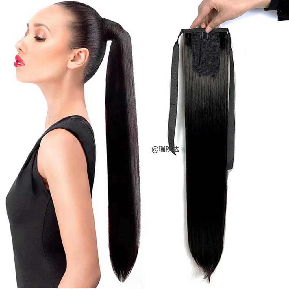 Straight Styled Hair Bun Ponytail