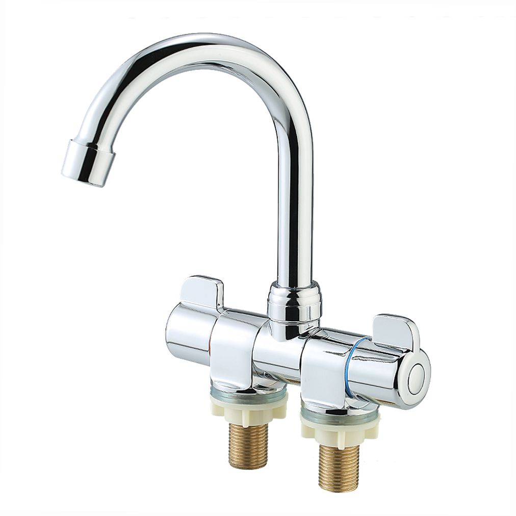 Foldable RV Faucet Rotating Two Handle Deck/Wall Mounted RV