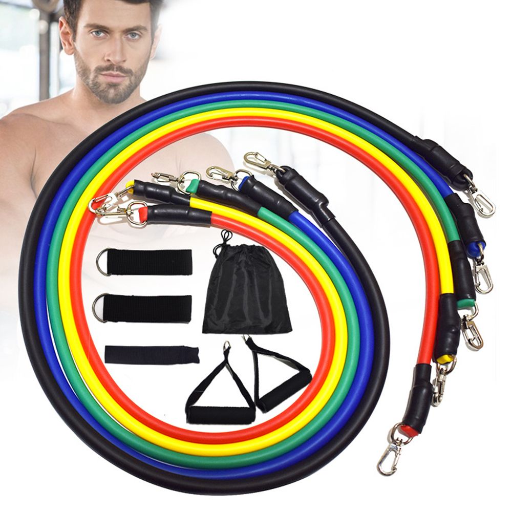 11 Pcs Pull Rope Set Latex Tubes Pedal Excerciser