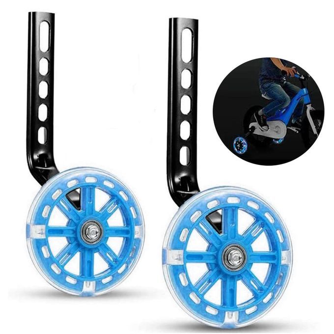 Mute Flashing 12-20 Inches Kids Bicycle Balance Training Side Blue