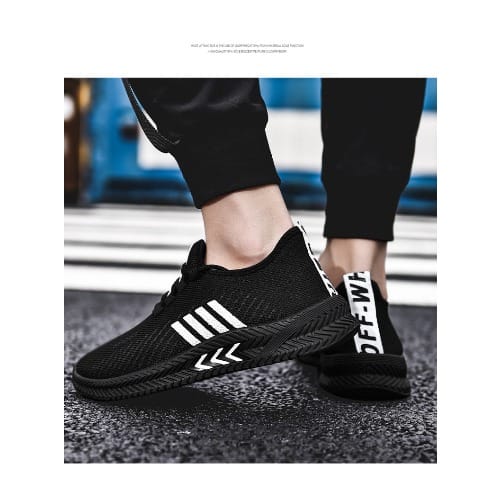 Unisex Casual Lace Up Sneaker - Black&White