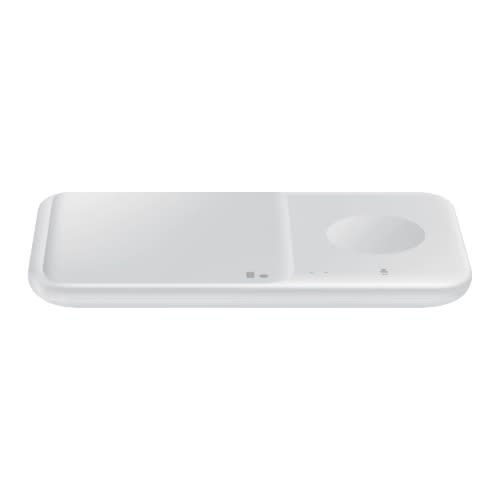 Wireless Charger Duo compatible with Galaxy Phone, Watch, Buds, iPhone and Airpods - White