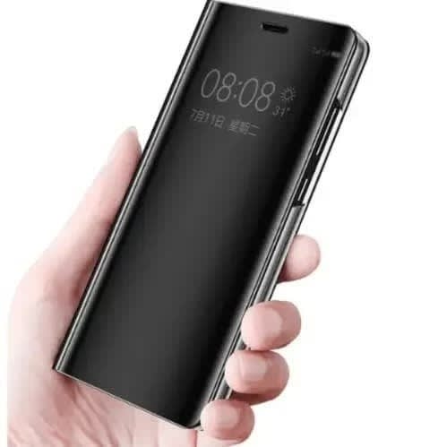 Clear View Flip Case For Samsung Galaxy A20s - Black