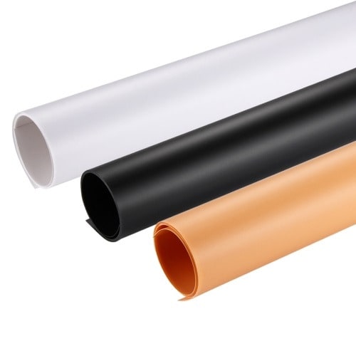 Photography Background PVCPaper Kits For Studio Tent Box, 3 Colors (black, White,yellow)