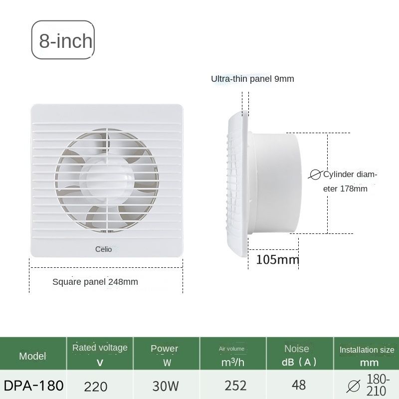 4/6/8Inch Extractor Ventilation Fan Exhaust Air Blower High