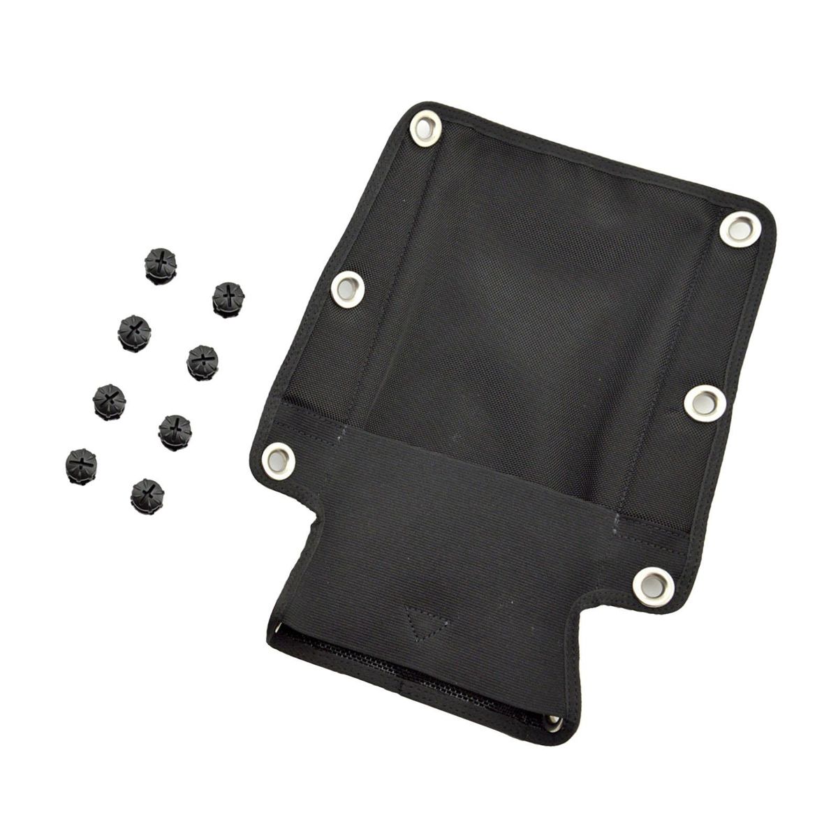 Scuba Diving Backplate Pad W/ Screws Nylon Black With