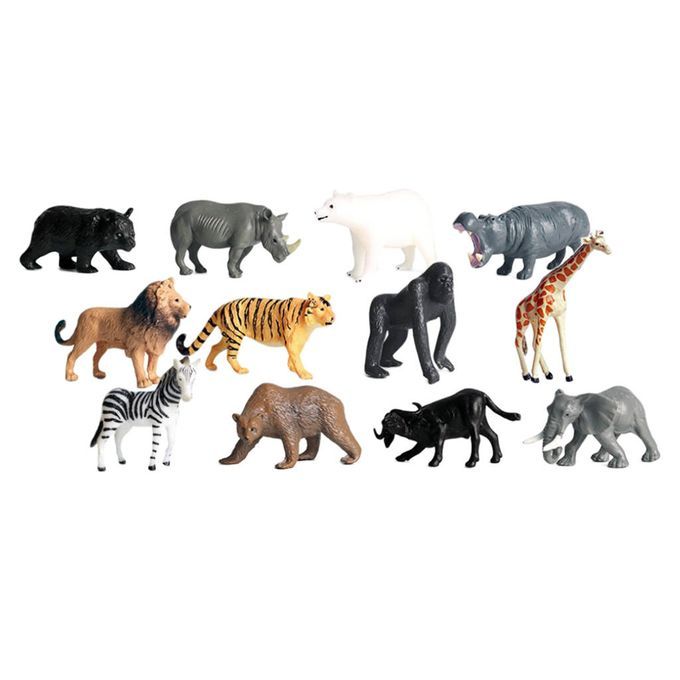 12 Lot Wildlife Animal Model Figures Kids Preschool Learning