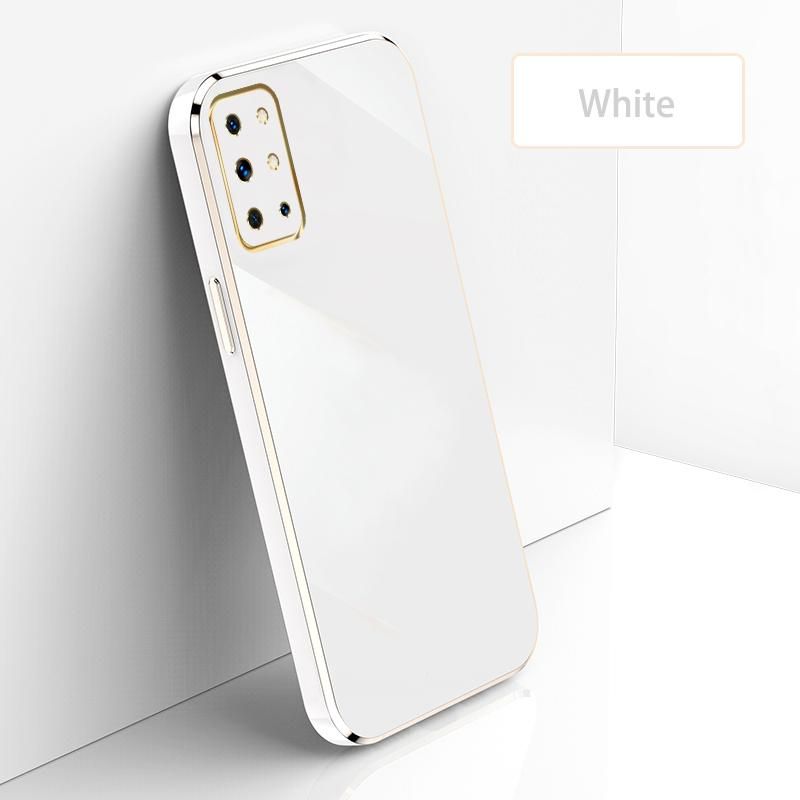 Ultra Thin Plating Phone Case for OnePlus 8T Lens Protection soft Phone Back Cover-White