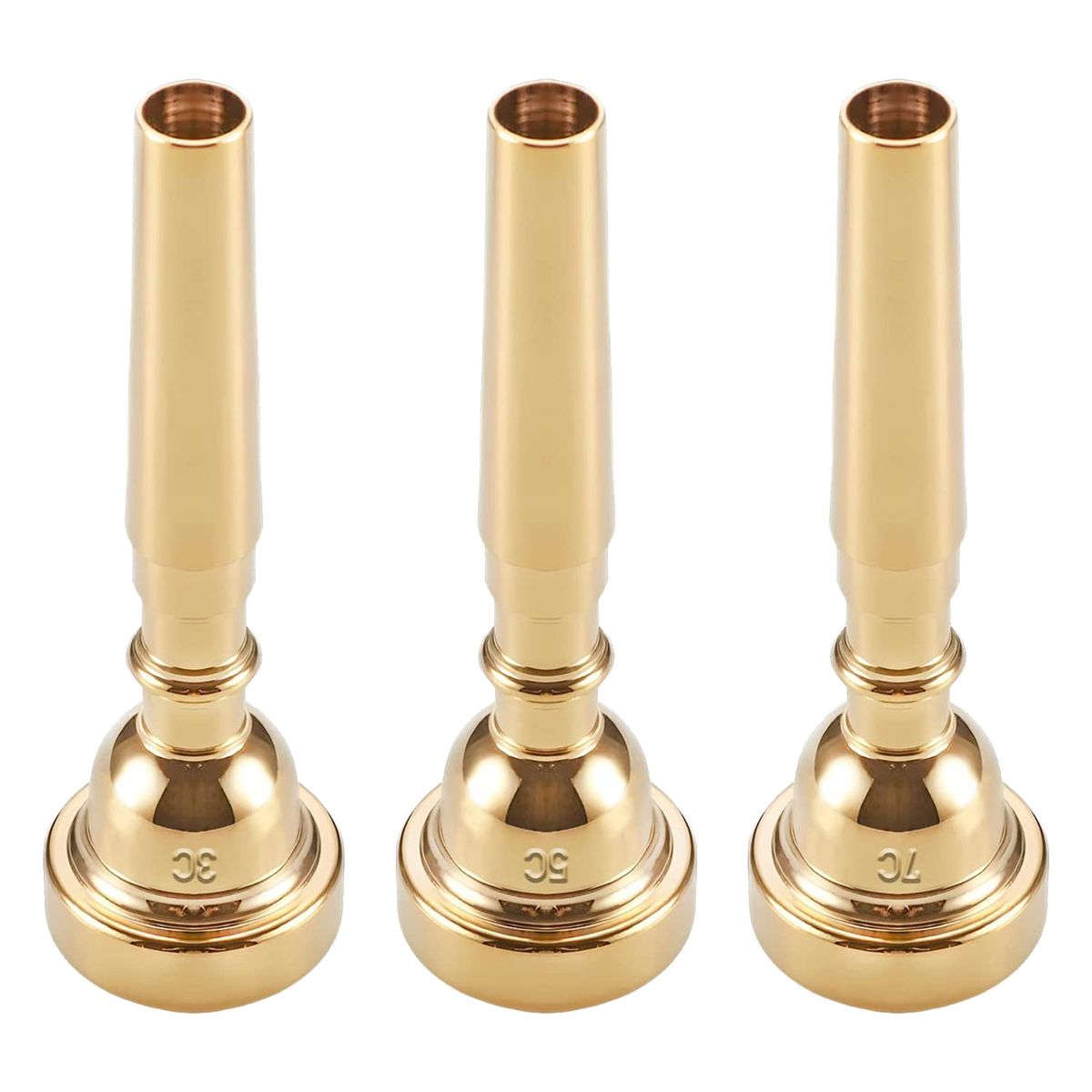 3PCS Trumpet Mounthpiece Set(3C 5C 7C) Gold Plated for