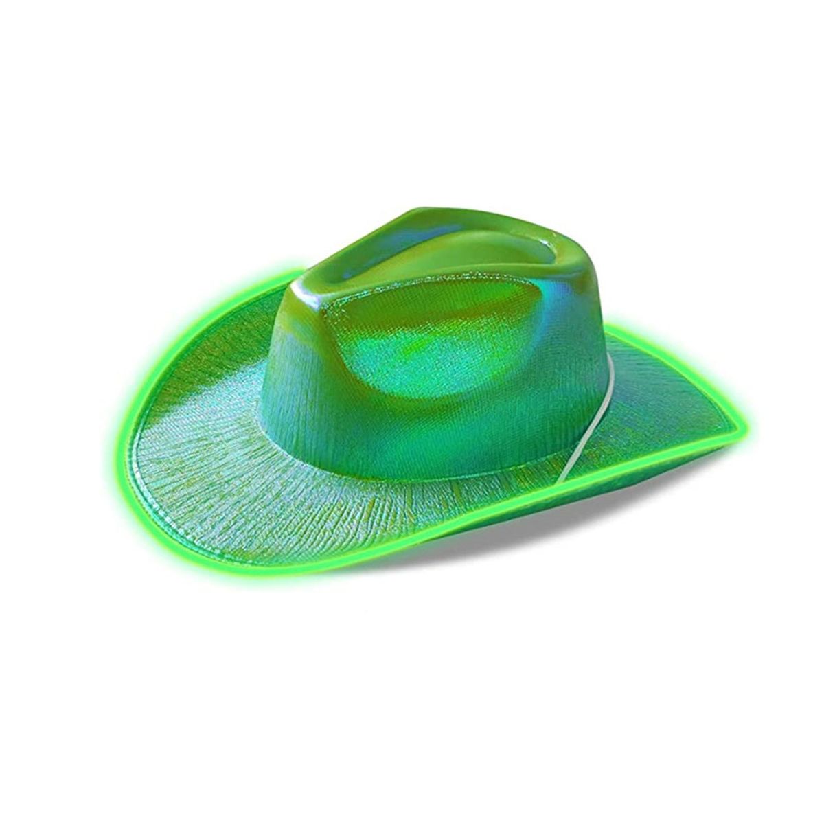 Cowboy Hat Halloween Colorful LED Cowgirl Hat Green