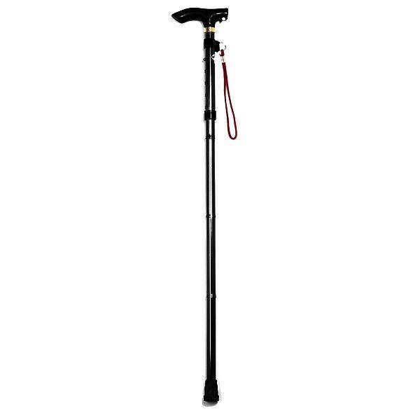 Folding Walking Trekking Hiking Stick Travel Crutch Black