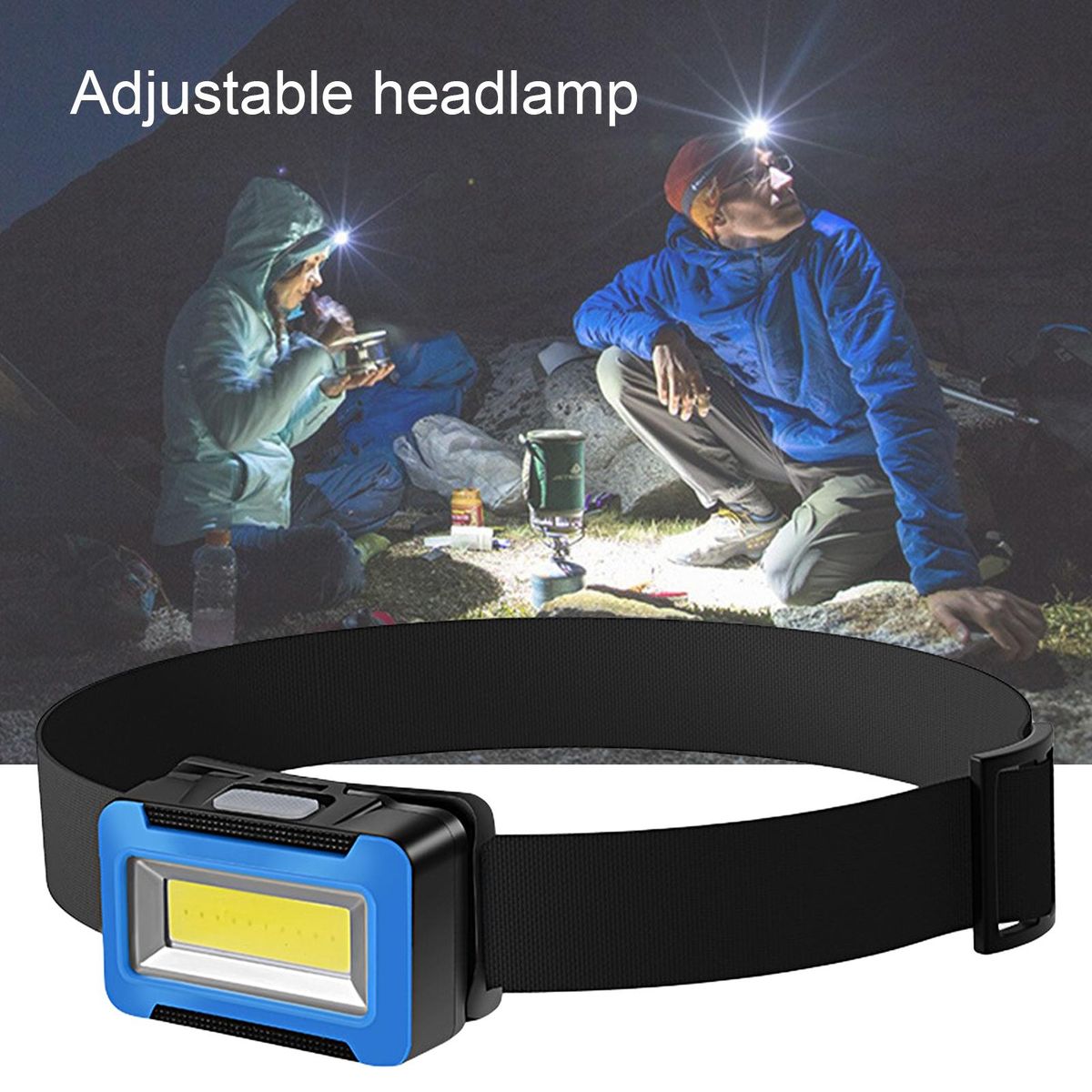 Head Light Ultra Bright COB Camping Head Lamp Blue