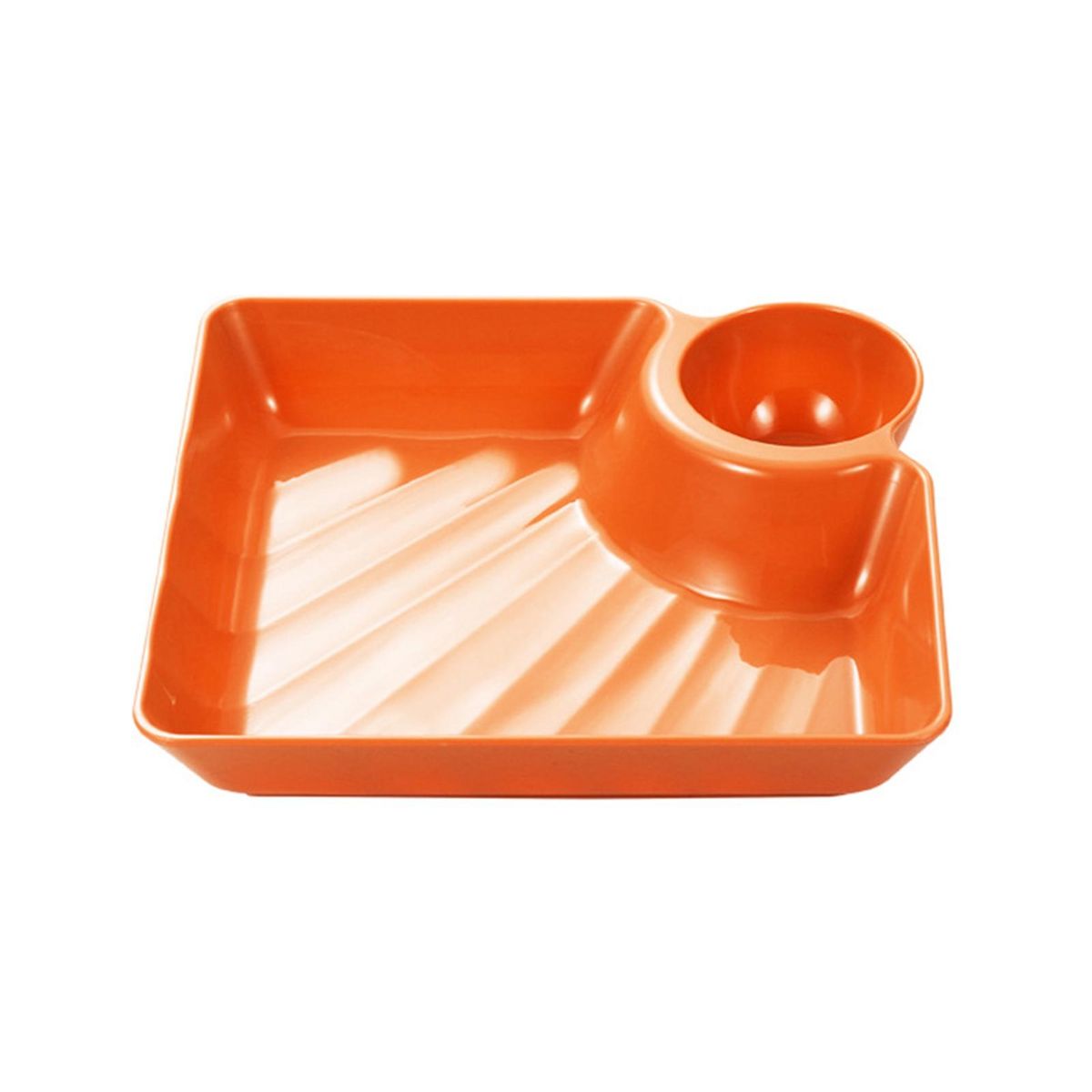 Dumpling Plate Snack Tray Orange