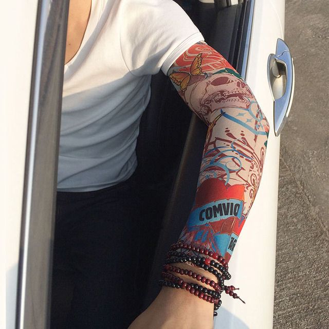 16 Styles Tattoo Sleeve Man Fake Temporary Tattoo Arm Uv