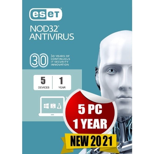 Eset Nod32 Antivirus 2021 - 1 Year / 5 Devices (license Key)