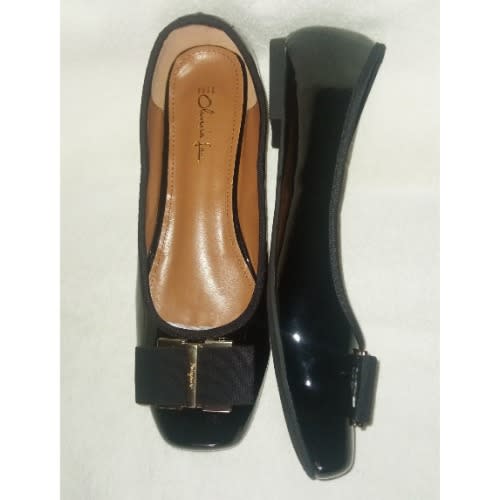 Patent Leather Flat Office Slip-on - Black