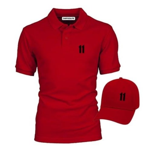 Men's Polo And Cap - Red