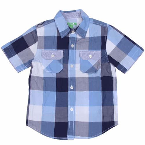 Boy’s Checked Short Sleeve Shirt-Blue