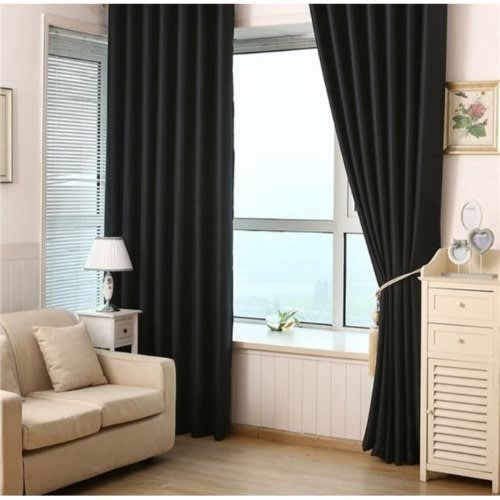 2 In 1 Plain  Curtain