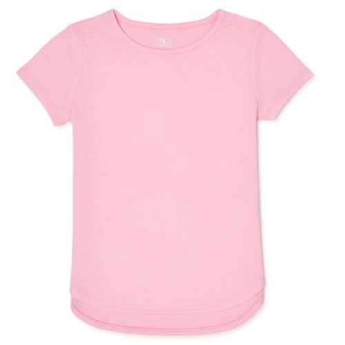 Girls Solid Short Sleeve Plain T-shirt - Pink