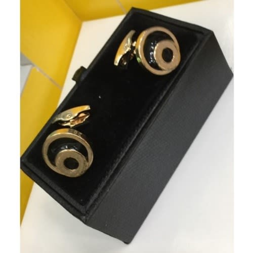 X Dream 2-in-1 Men's Polished Gold Steel Cuff Links