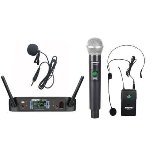 Wireless Shure Ugx68 Microphone With Headset - Lapel - Tie Clip And Handheld Mic