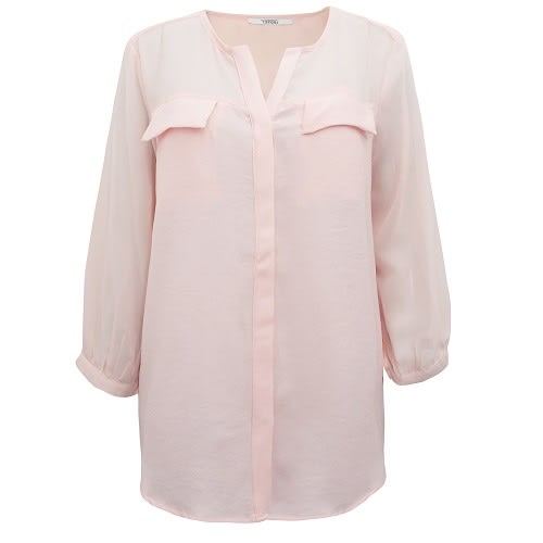 Semi Sheer Chiffon Crepe Blouse
