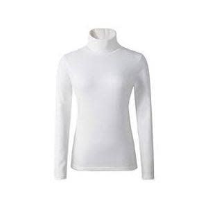 Women Turtleneck Long Sleeve Top- White