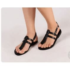 Ladies Step Sandals-Black