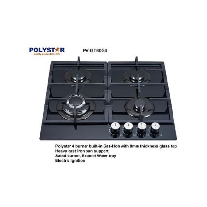 4 Burner Gas Cooker Hob - Pv-gt60g4