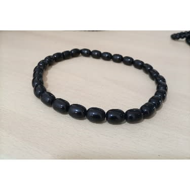 Unisex Elastic Stone Bold Bead Choker Neckpiece - Black