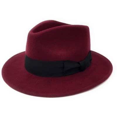 Trendy Unisex Fedora Hat - Wine
