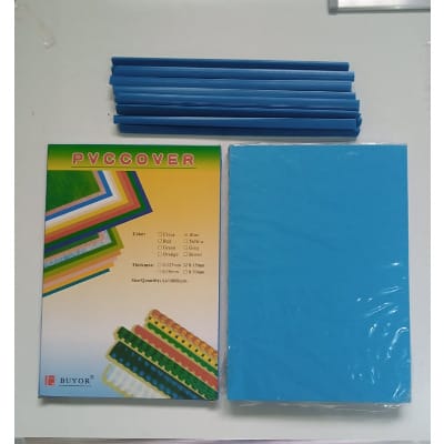 PVC Cover 100pieces + Embossed Cardbaord- 100pieces + 25 Pieces Of Slide Binder 12mm