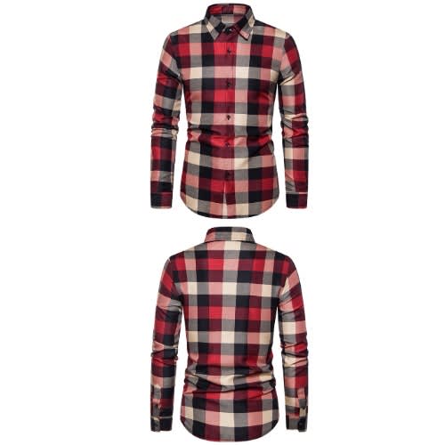 Men's Casual Long-sleeved Shirt - Multicolor