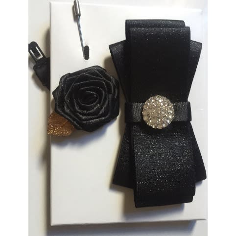 Stylish Damas Men's Bow Tie - Black