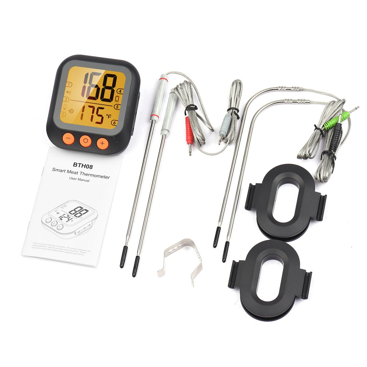 Smart Meat Thermometer With 4 Probes Digital LCD Display