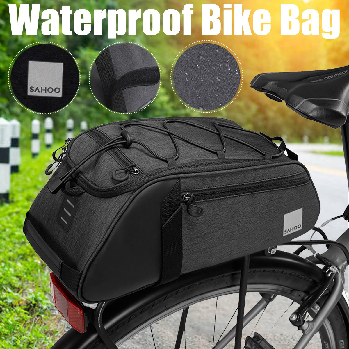 Portable Bicycle Bag Waterproof Luggage Bag Bike Rear Seat Trunk Saddle Bag 7L
