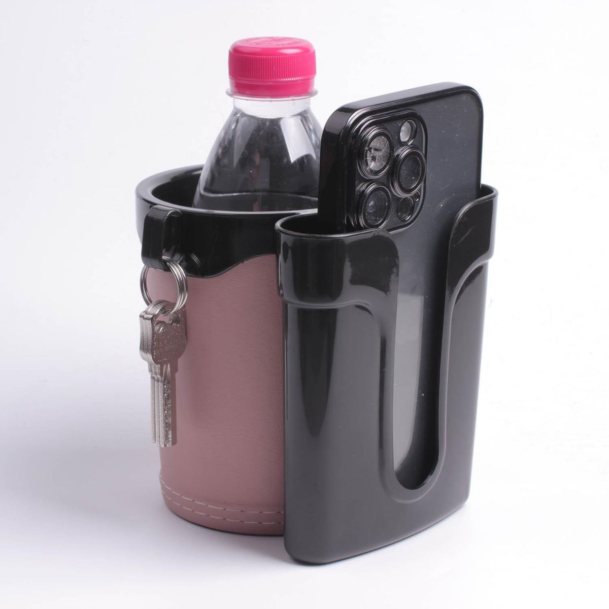 3-in-1 Bike Cup Holder with Cell Phone Keys Holder,Bike Water Bottle Holders,Universal Bar Drink Cup Can Holder for Bicycles